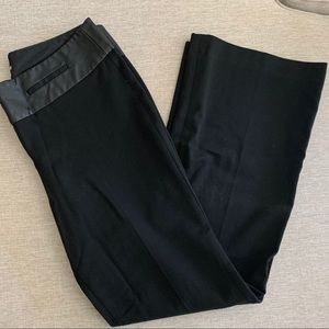 Express Wide-leg Slacks with Leather Trim